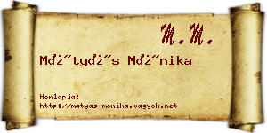 Mátyás Mónika névjegykártya
